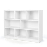 Tangkula 8-Cube 3-Tier Open Storage Bookcase in White - Modern Multipurpose Display for Home and Office Tangkula
