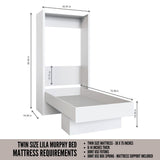Oakland Living Easy-Lift Twin Murphy Wall Bed in Black with Shelf Oakland Living