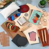 Dunzoom 127 Pcs Laser Material Kit Laser Cutting Engraving Materials Accessories Including Wood, Metal, PU Leather, Fabric, Glass, Rock, Rubber for Cutters Engraving Supplies Dunzoom