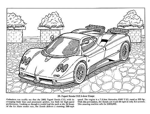 Luxury Cars Coloring Book (Dover Planes Trains Automobiles Coloring) Dover Publications