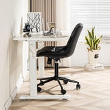Rowill Faux Leather Office Chair, Ergonomic Armless Desk Chair with Waterproof Cushion & Slient Wheels & SGS-Certified Class 3 Gas Lift, Ideal for Home Office, Study and Vanity(Black) Rowill