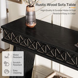 Tribesigns 70.9 Inch Long Console Table for Entryway, 2-Tier Farmhouse Entryway Table with Storage, Narrow Sofa Table Behind The Couch, Wood Accent Table for Hallway, Living Room, Foyer, Black Tribesigns
