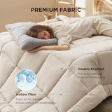 Bedsure Comforter Duvet Insert - Quilted Comforters Twin Size, All Season Duvet, GentleSoft Down Alternative Bedding, with 8 Tabs, Gifts for Women/Men, Linen, Twin 88 x 68 Inches Bedsure