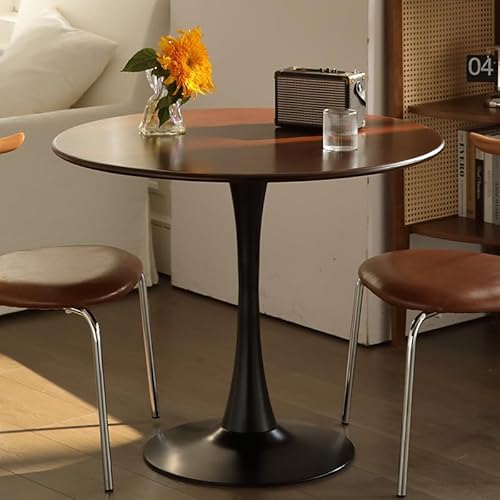 HEPMIMZHU 23.6" Round Tulip Dining Table, Mid-Century Tulip Table Kitchen Tulip Dining Table 2 People with MDF Table Top & Pedestal Base for Office Living Room HEPMIMZHU
