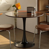 HEPMIMZHU 23.6" Round Tulip Dining Table, Mid-Century Tulip Table Kitchen Tulip Dining Table 2 People with MDF Table Top & Pedestal Base for Office Living Room HEPMIMZHU