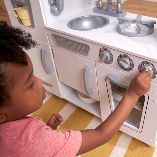 KidKraft Vintage Wooden Play Kitchen with Pretend Ice Maker and Play Phone, White KidKraft