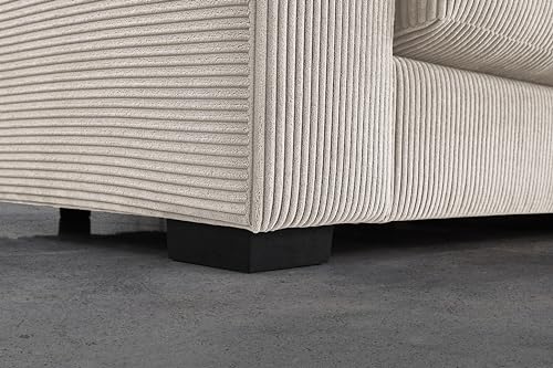Eafurn L Shaped Corduroy Upholstered Sectional Sofa with Right Facing Chaise,3 - Piece Oversized Lounge Couch Convertible Sleeper Sofabed for Living Room Office Corner Eafurn