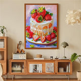 Strawberry Cake Diamond Painting Kits for Adults,Food Diamond Painting Art Kit for Adult,DIY Full Drill Diamond Art Painting,5D Gem Art and Crafts for Home Wall Decor Gift 12x16 Inch CEQOLI