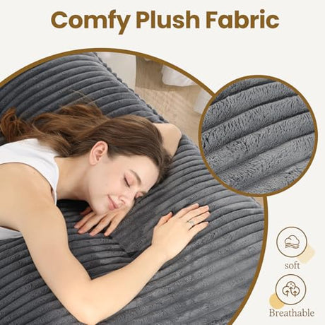 NLDD 10" Futon Mattress Queen Size, Ultra Thick Futons Sofa Couch Bed Sleeper Sofa Bed, Versatile Floor Futons Japanese Floor Mattress for Adults, Grey (Frame Not Included) NLDD