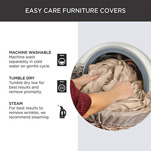 SureFit Home Décor Soft Suede Futon Slipcover, Polyester, Machine Washable, One Piece, Taupe Color SureFit