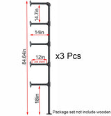 (14“Deep,3pcs)Industrial Retro Wall Mount Iron Pipe Shelf,DIY Open Bookshelf,Hung Bracket,Home Improvement Kitchen Shelves,Tool Utility Shelves, Office Shelves, Bookshelves and bookcases FOF FRIEND OF FAMILY