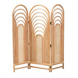 bali & pari Golda Modern Bohemian Natural Brown Rattan Room Divider bali & pari
