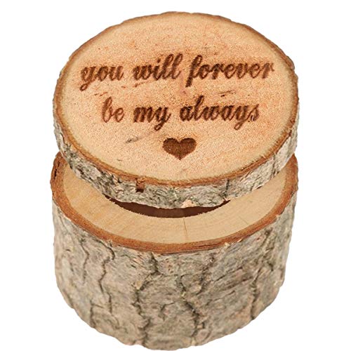 Fodattm Wooden Printed Personalized Rustic Ring Holder Box Jewelry Box Shabby Chic Wedding Ring Bearer Box Fodattm