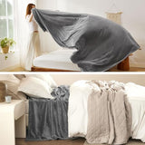 Bedsure GentleSoft Fleece Bed Blankets Queen Size Grey - Soft Warm Spring Blanket Lightweight Cozy Luxury Microfiber, Room Home Decor Gifts for Women and Men, 90x90 inches Bedsure