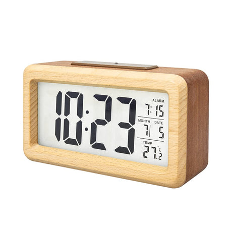 everwood Wooden Digital Battery Operated Alarm Clocks for Bedrooms, Beside, Table, Desk everwood