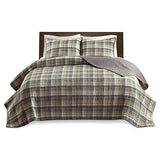 Woolrich Reversible Quilt Cabin Lifestyle Design - All Season, Breathable Coverlet Bedspread Bedding Set, Matching Shams, Oversized Full/Queen, Tasha Plaid Tan/Brown 3 Piece Woolrich John Rich & Bros.