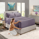 Hearth & Harbor Extra Deep Pocket Sheet Sets, Luxury Soft 6 Piece Bed Sheet Set Fits Mattress 18-24 Inches - King, Grayish Purple
