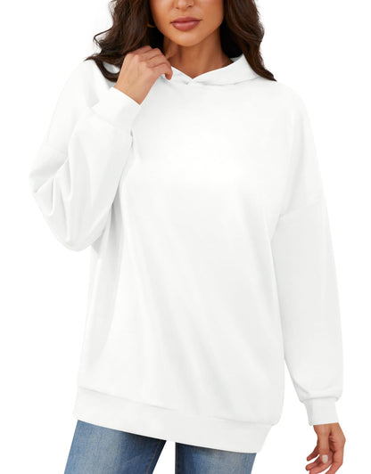 BISHUIGE Women's Sweatshirts Hoodies Long Sleeve Pullover Oversized Half Zip Casual Fashion Outfits Clothes 2024, L, White