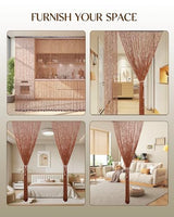 Erfolkerz 52 Strands Beaded Curtain for Doorways -35.4"x79"- Handmade Natural Beaded Curtains，Boho Doorway Wood and Bamboo Bead Curtain-As Insect Screen/Room Divider-Brown Erfolkerz