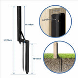 Wpbhk 1PCS Fence Post Repair Kit Heavy Duty Fixer Anchor Ground Spike,Fence Post Support Stake for Repairing Damaged Fence Gate Posts Sign Posts or Wpbhk