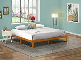 King Size Oak Platform Bed Frame with Sturdy Wooden Legs by East West Furniture East West Furniture
