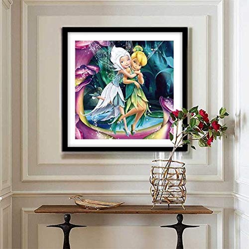DIY 5D Diamond Art by Number Kits, Tinker Bell Fairy Angel Pretty Fairies Round Full Drill Acrylic Embroidery Cross Stitch Arts Craft Supply for Home Wall Decor Adults 11.8x11.8 inches Better Selection