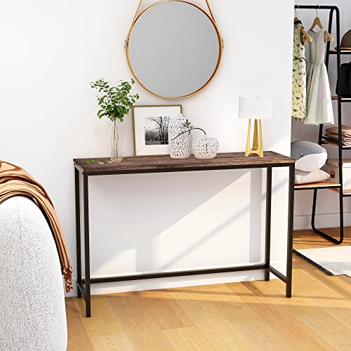 HOMERECOMMEND Console Table for Entryway Narrow Sofa Tables Entryway Table Rustic Narrow Entrance Front Door Console Table Accent Table for Living Room Corridor Hallway Rustic Brown HOMERECOMMEND