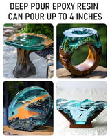 Smallbudi Deep Pour Epoxy Resin Kit, 3 Gallon Pouring up to 2~4'' Deep Pour Resin, Crystal Clear High Gloss for Art Craft River Table Wood Filler Bar Top Coating Casting Self Level Epoxy Resin 2:1 Smallbudi