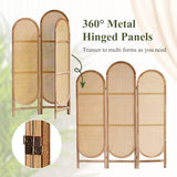 Leesinwing Room Divider Panel, 3 Panel Roomdivider Wall, Wood Room Dividers and Folding Privacy Screens, Rattan Partition Room Dividers, Privacy Dividers for Rooms, Bedroom, Dining Room, Light Brown Leesinwing