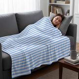 Light Blue Stripe Throw Blanket,Soft Cozy Flannel Blankets Modern Minimalist Style Plush Bedding Throws Lightweight Fleece Blanket for Bed Sofa Couch Home Decor 40x50in Quibro Zynth