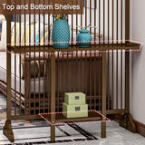 Entrance Hall Room Divider, Wood Privacy Screens with Shelves, Freestanding Room Partition Post Decorative Separation Decor for Teahouse Coffee Shop (Brown, 28in/71cm) ZGZCQDSL