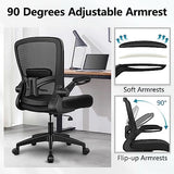FelixKing Office Chair, Ergonomic Desk Chair Breathable Mesh Chairs Adjustable High Back Lumbar Support Flip-up Armrests, Executive Rolling Swivel Comfy Computer Chairs Home Office Black FelixKing