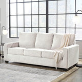 Signature Design by Ashley Rannis Coastal 2-in-1 Sofa Sleeper with Folding Gel Memory Foam Mattress, Queen, White Signature Design by Ashley