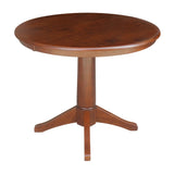 International Concepts 36" Round Top Pedestal Table-28.9" H Dining Table, Espresso IC International Concepts