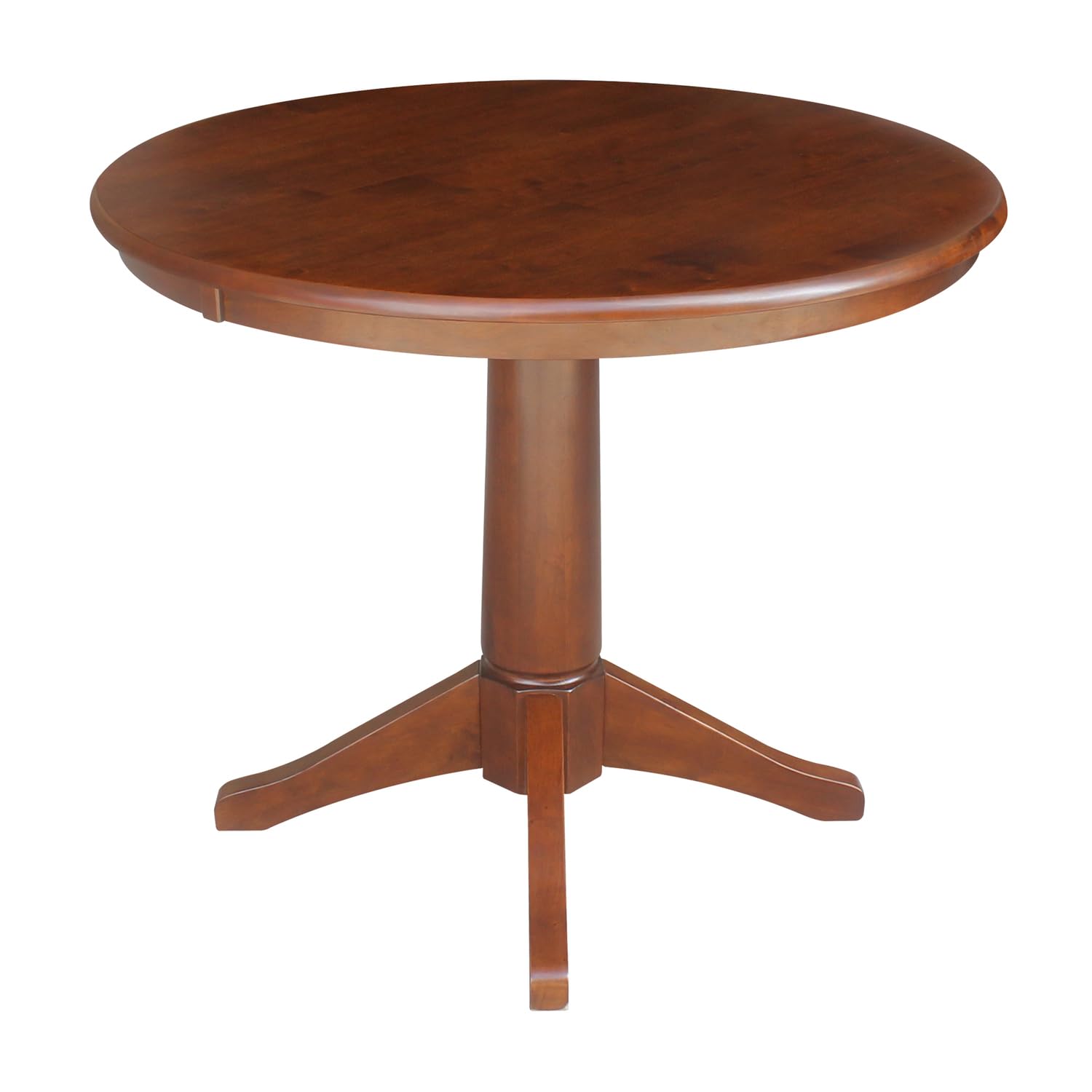 International Concepts 36" Round Top Pedestal Table-28.9" H Dining Table, Espresso - WoodArtSupply