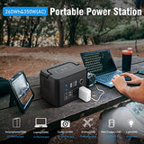 Portable Power Station 350W, Powkey 260Wh/70,000mAh Backup Lithium Battery, 110V Pure Sine Wave Power Bank with 2 AC Outlets, Portable Generator for Outdoors Camping Travel Hunting Emergency powkey