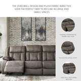 Signature Design by Ashley First Base Contemporary Faux Leather Manual Reclining Sofa, Gray Signature Design by Ashley