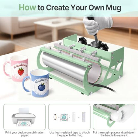 Slendor 5 in 1 Heat Press Machine 12x15 inch Sublimation Heat Press 360° Swing Away Heat Transfer Digital T-Shirt Pressing with 30OZ 20OZ Tumbler Press, Multifunction Combo for Hat Cap Plate Slendor
