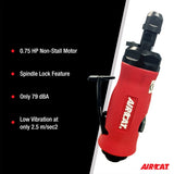 AIRCAT Pneumatic Tools 6285: .75 HP Straight Die Grinder with Spindle Lock 20,000 RPM AIRCAT