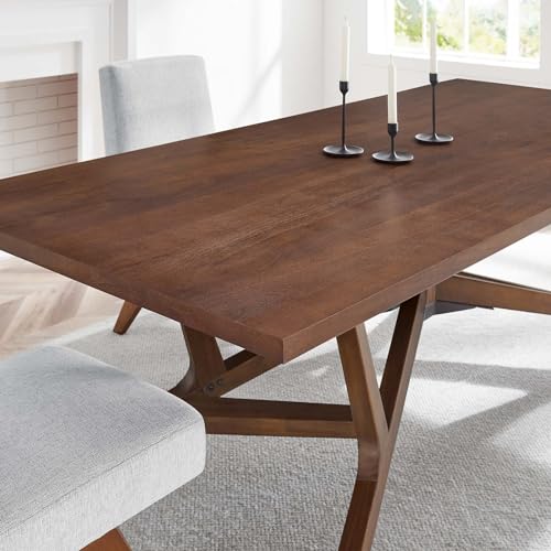 Modway Victor 95" Dining Room Modern Conference Table-Acacia Wood-Seats 10, Walnut - WoodArtSupply