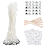 Bulk Cotton Candle Wick 8" Pre-Waxed 80 Pcs with 60Pcs Candle Wick Stickers, 5Pcs Candle Wick Centering Device and 20PCS Metal Tabs for Candle Making (80pcs 20cm Wick kit) ANTUNIHOD