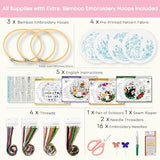 Embroidery Kit for Beginners, 4 Sets Cat Embroidery Kits, Needle Point Kits for Adults Beginner, with Full Package Embroidery Supplies, Detailed Easy-to-Follow Instructions, Gift for DIY Lovers