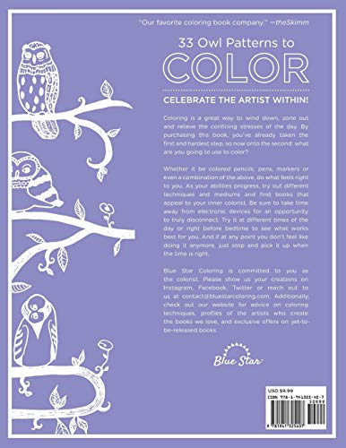 It's Owl Good: An Adult Coloring Book Blue Star Coloring