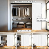 CHICOLOGY Panel Track Blinds for Sliding Glass Doors, 4 Panel Sliding Panels, Adjustable Track 46-86" W, Trimmable Height Up to 96" H, Light Filtering Privacy Room Divider, Chalk White CHICOLOGY