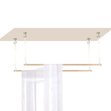 Beyeutao Wood Bed Canopy Frame 63 inches Bed Curtains Frame Solid Wooden Bed Poles Hanging Bed Poles Canopy Bed Frame Play Tent Frame Suitable for All Beds. Beyeutao