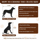 41 Inch Dog Crate Furniture for Large Dogs, Wooden Indoor Dog Cage with Double Doors, Built-in 360° Swivel Bowls, Comfortable Flat Floor, Rustic Style End Table Kennel Zoolati