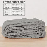 HBHLFZ Full Fitted Sheet Only, Soft Breathable Bottom Sheet - 54"x75" Deep Pockets Full Size Fitted Sheet - All Around Stretch Fit, Wrinkle Resistant, Colorfast - Easy Care, Gray HBHLFZ