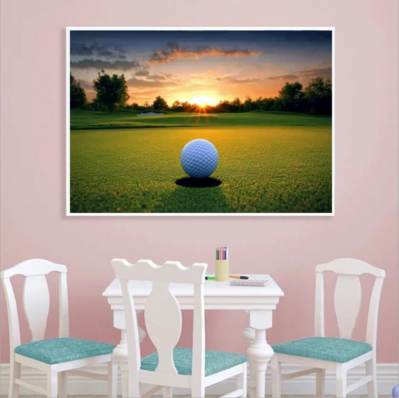 MaiYiYi Golf Diamond Painting by Numbers, 5D Full Round Drill Golf Game Diamond Painting Cross Stitch Kit, Play Golf Crystal Diamond Art Set for Adult Beginners Wall Art Decor (40X30 CM) MaiYiYi