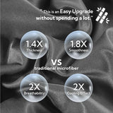 MR&HM Silky Cooling Duvet Cover King for Hot Sleepers 106"x90", Breathable & Moisture-Wicking Comforter Cover, 3 Pieces Ultra-Soft Bedding Duvet Cover Set with Zipper Closure (Dark Grey) MR&HM
