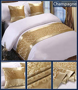 Twelve Champagne Bed Scarve Runner Bedding Scarves for Home Hotel Decorations Single, 50x180cm for 120cm bed Twelve